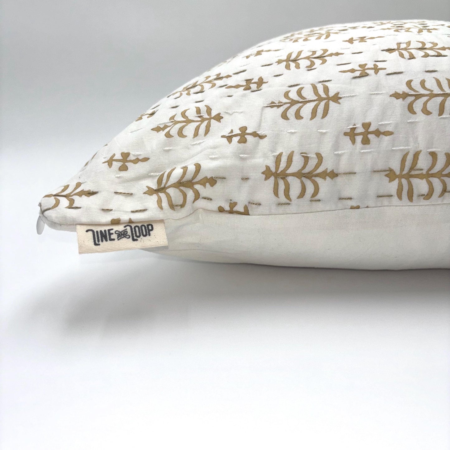 Beatrice - hand block printed pillow cover (beige)