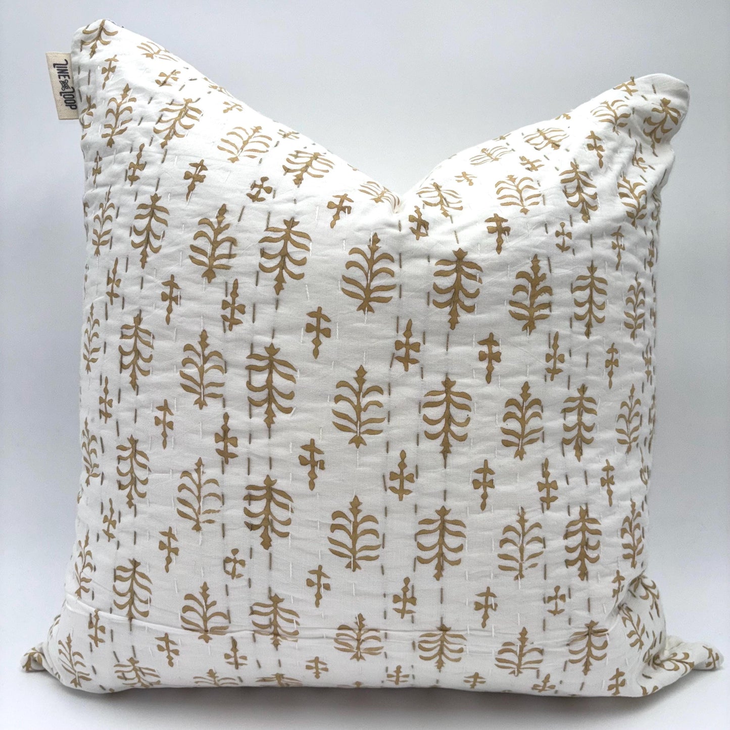 Beatrice - hand block printed pillow cover (beige)