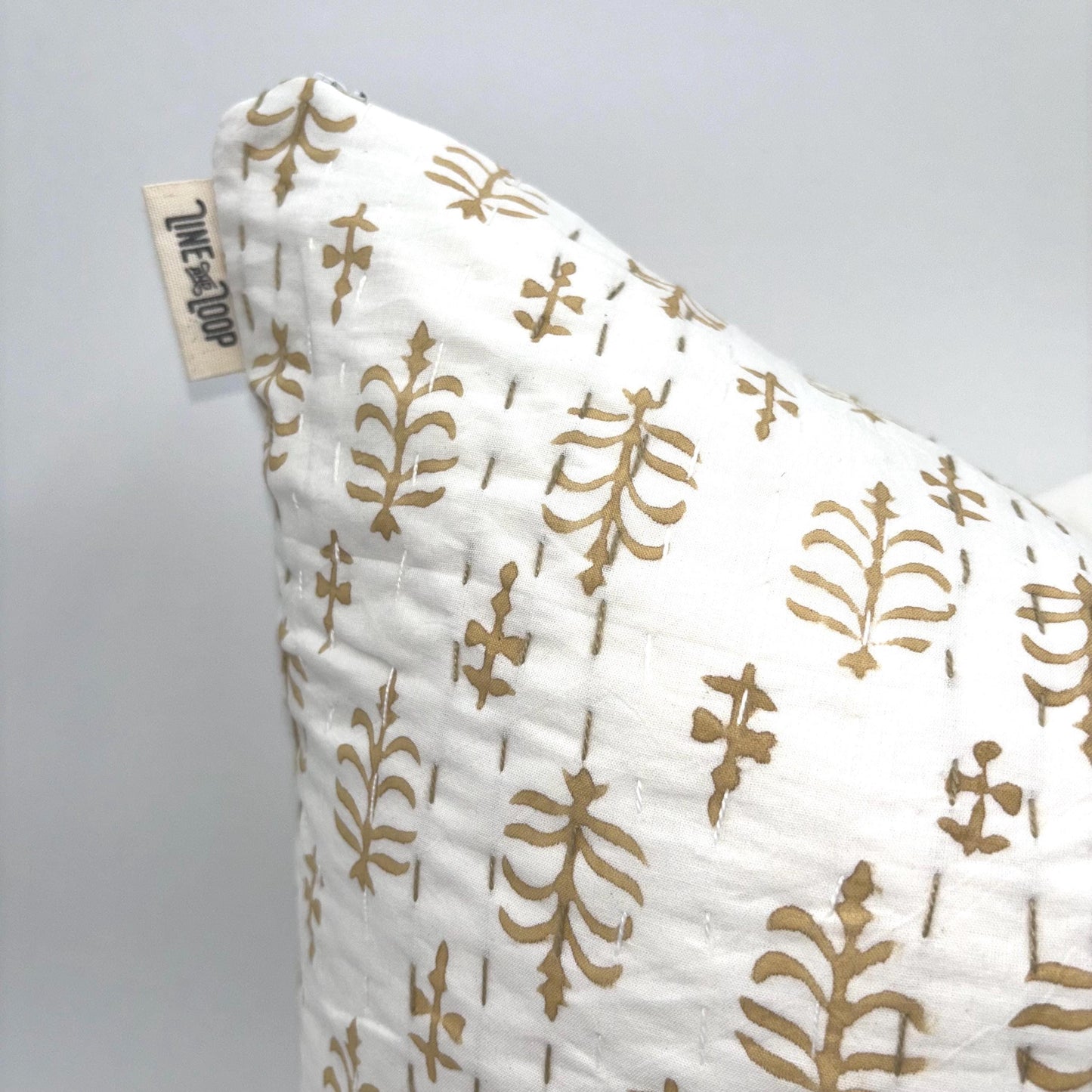 Beatrice - hand block printed pillow cover (beige)