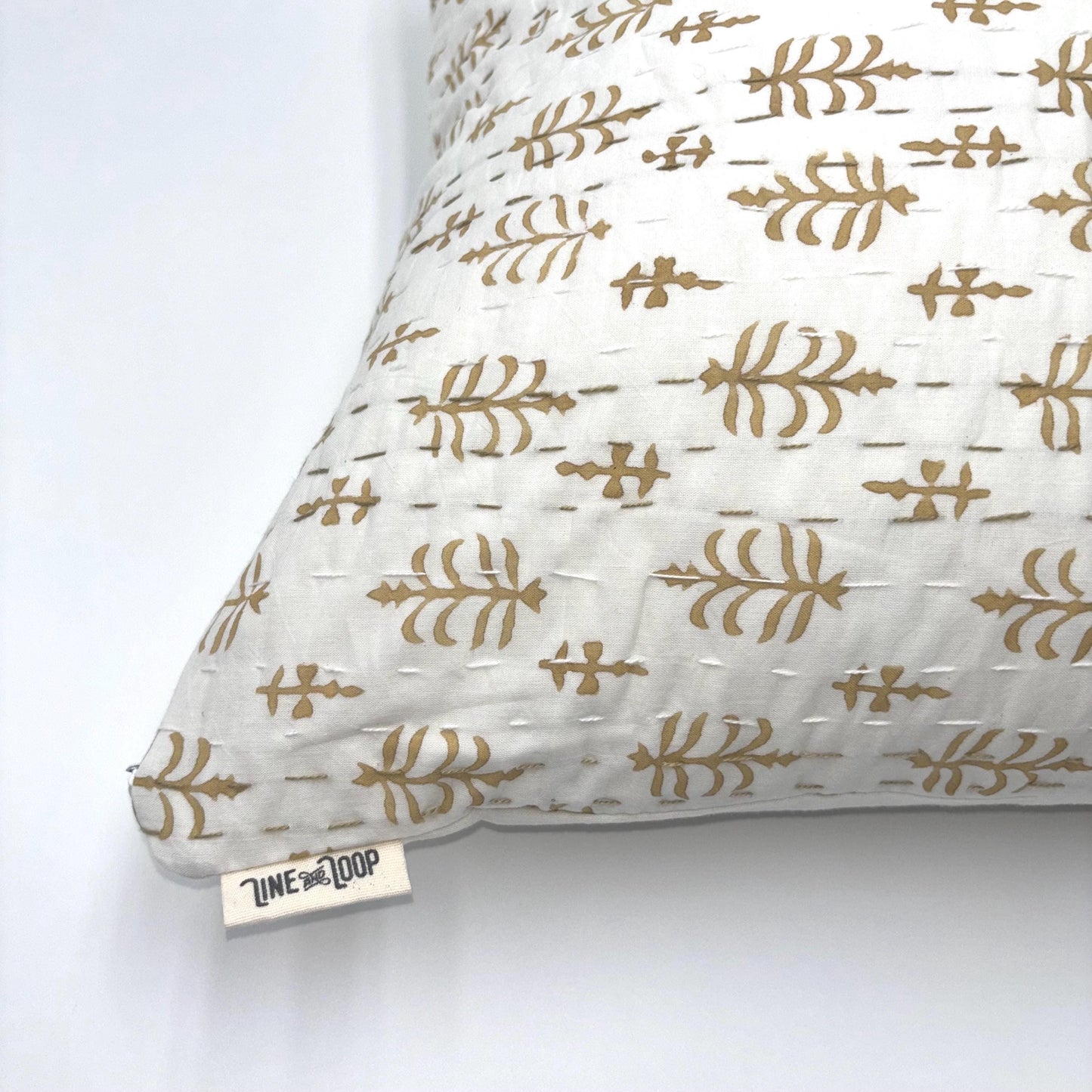 Beatrice - hand block printed pillow cover (beige)