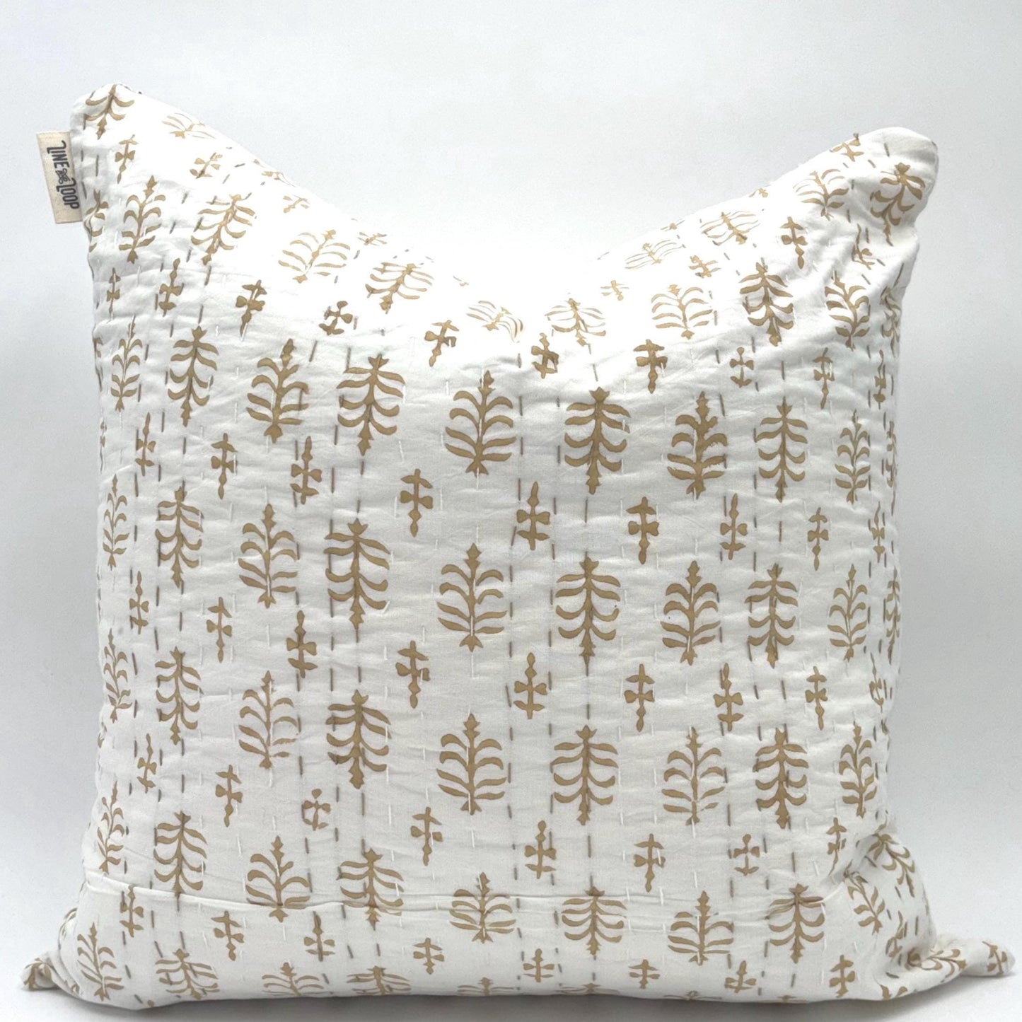 Beatrice - hand block printed pillow cover (beige)
