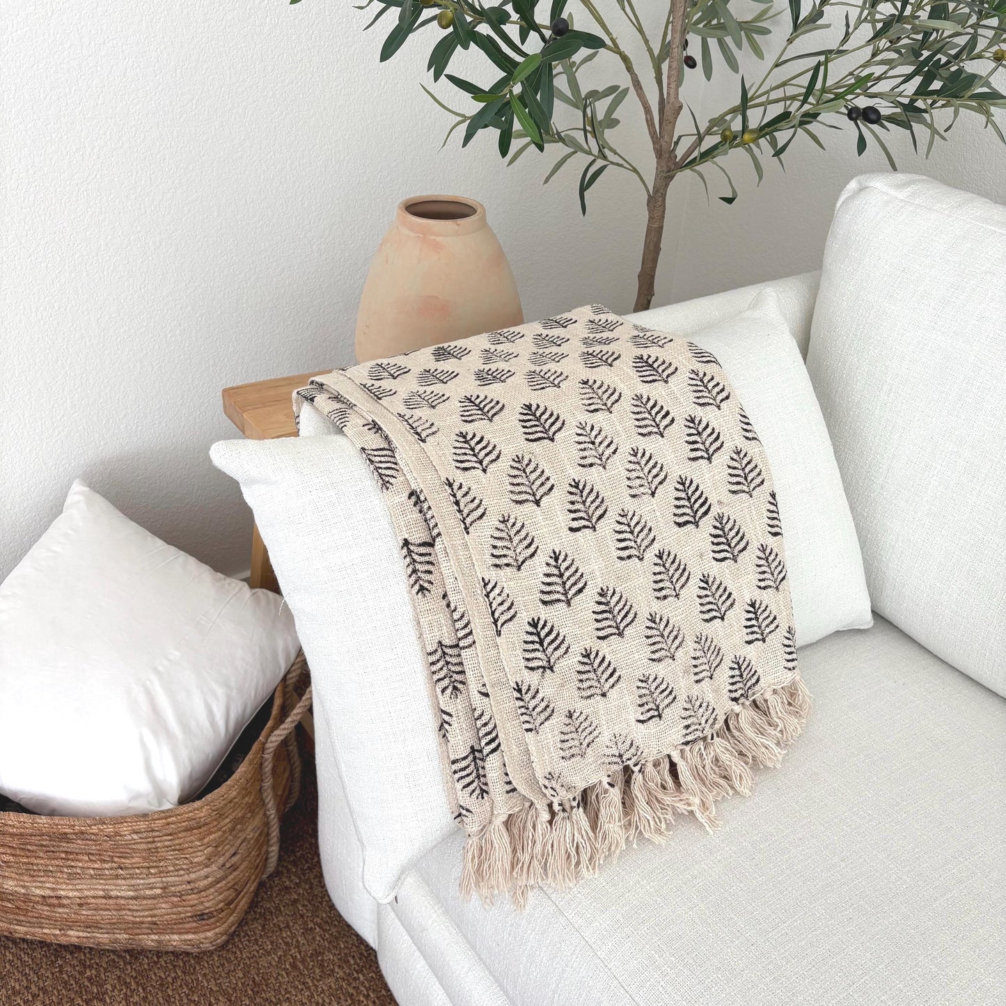 Winter - block print throw