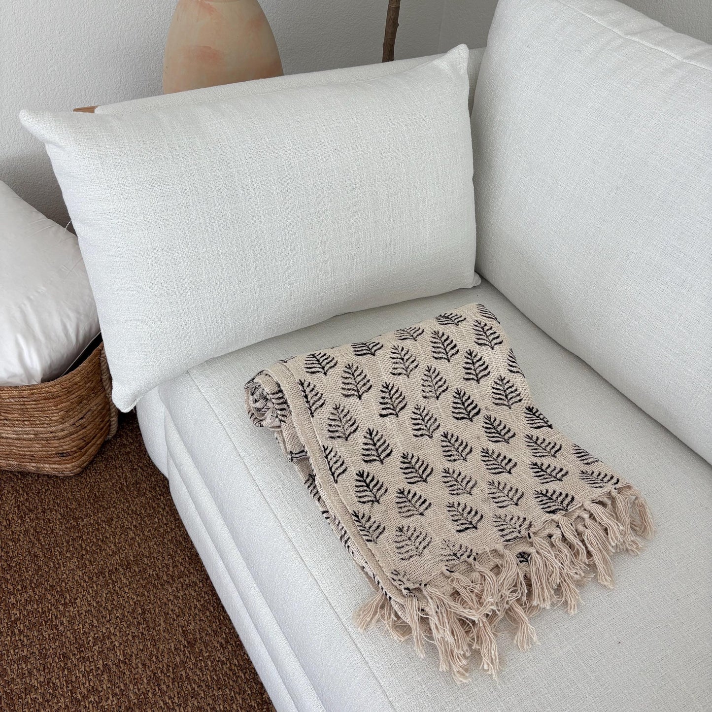 Winter - block print throw