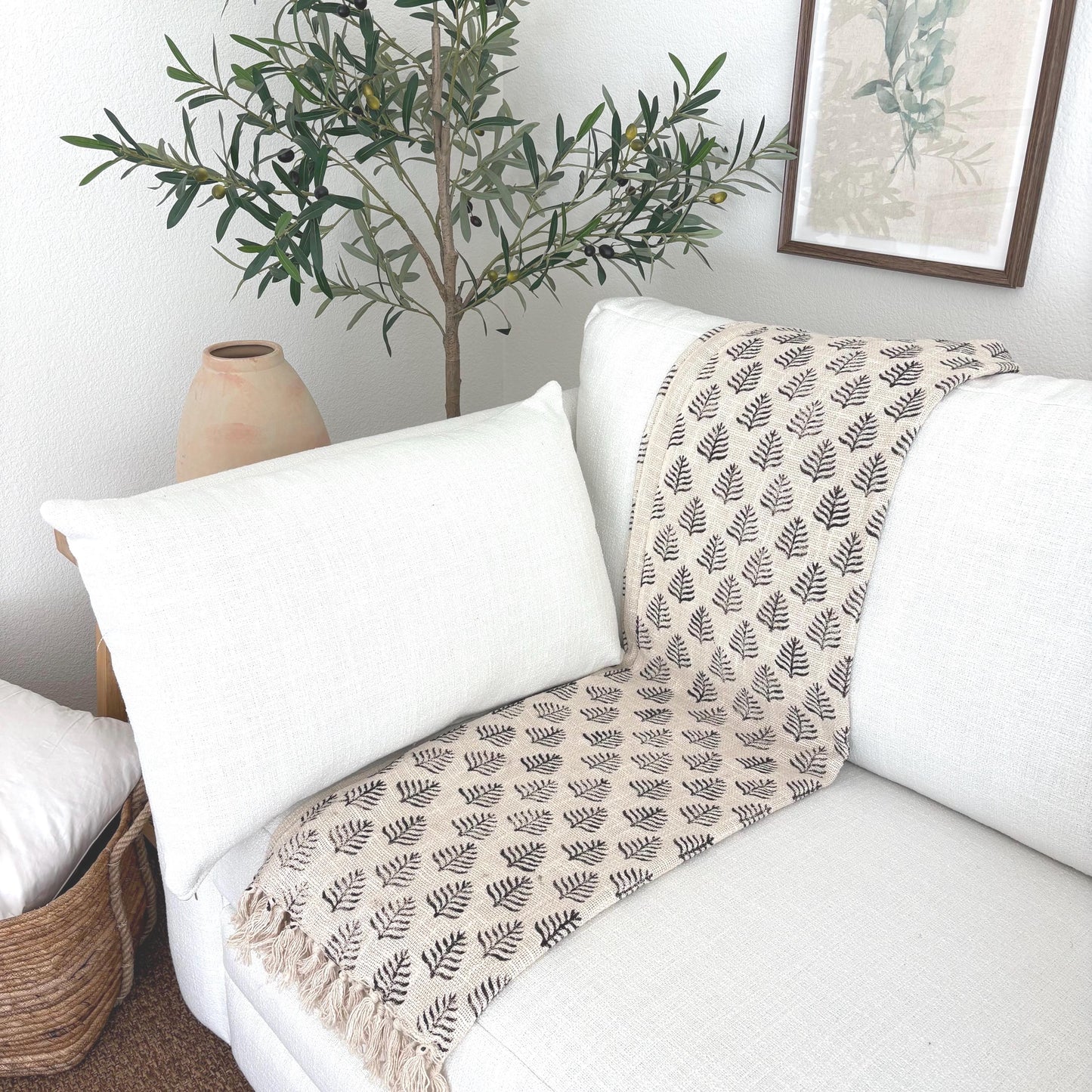 Winter - block print throw