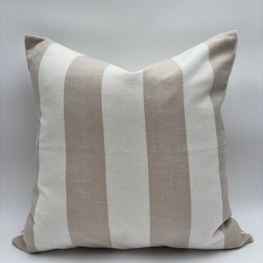 Aurora - yard dyed striped linen pillow cover (beige)