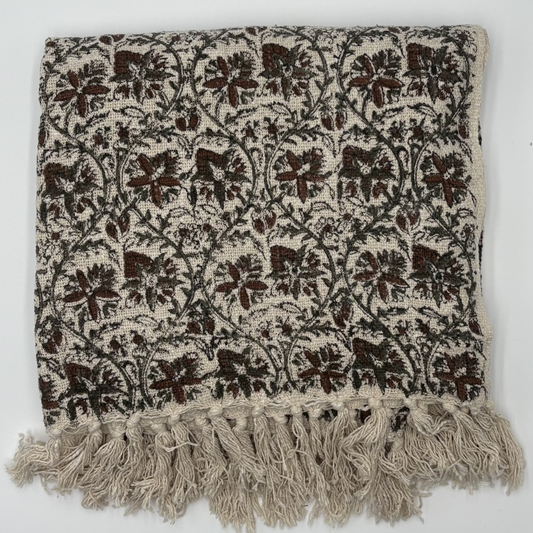 Amara - block print throw blanket