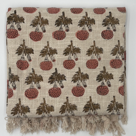 Anya - block print throw blanket