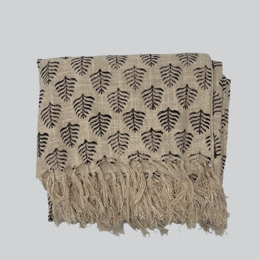 Winter - block print throw