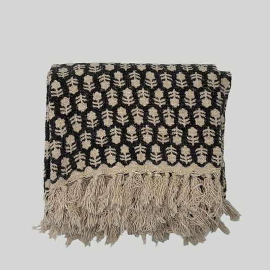 Spring - hand block printed throw