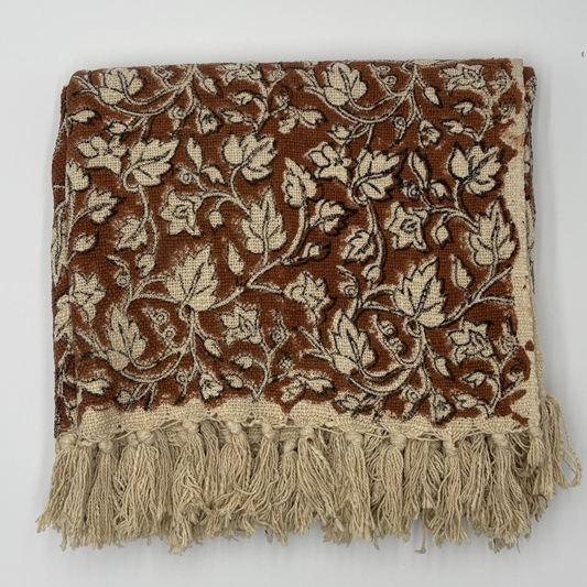 Sandra - hand block printed throw