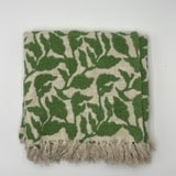 Spring Green - block print throw blanket