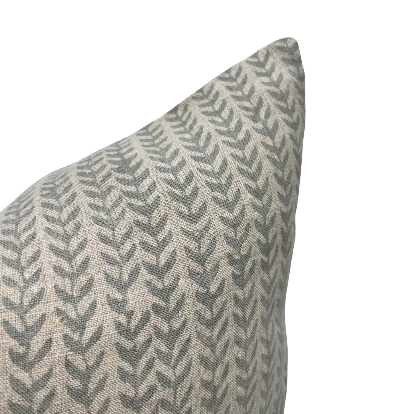 Block print floral pillow cover - gray (Alba)