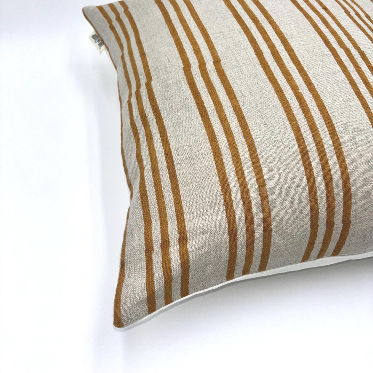Reina - hand block printed linen pillow cover (rust)