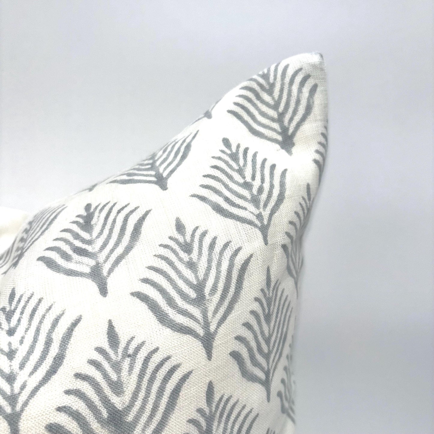 Willow - hand block printed linen pillow cover (blue)