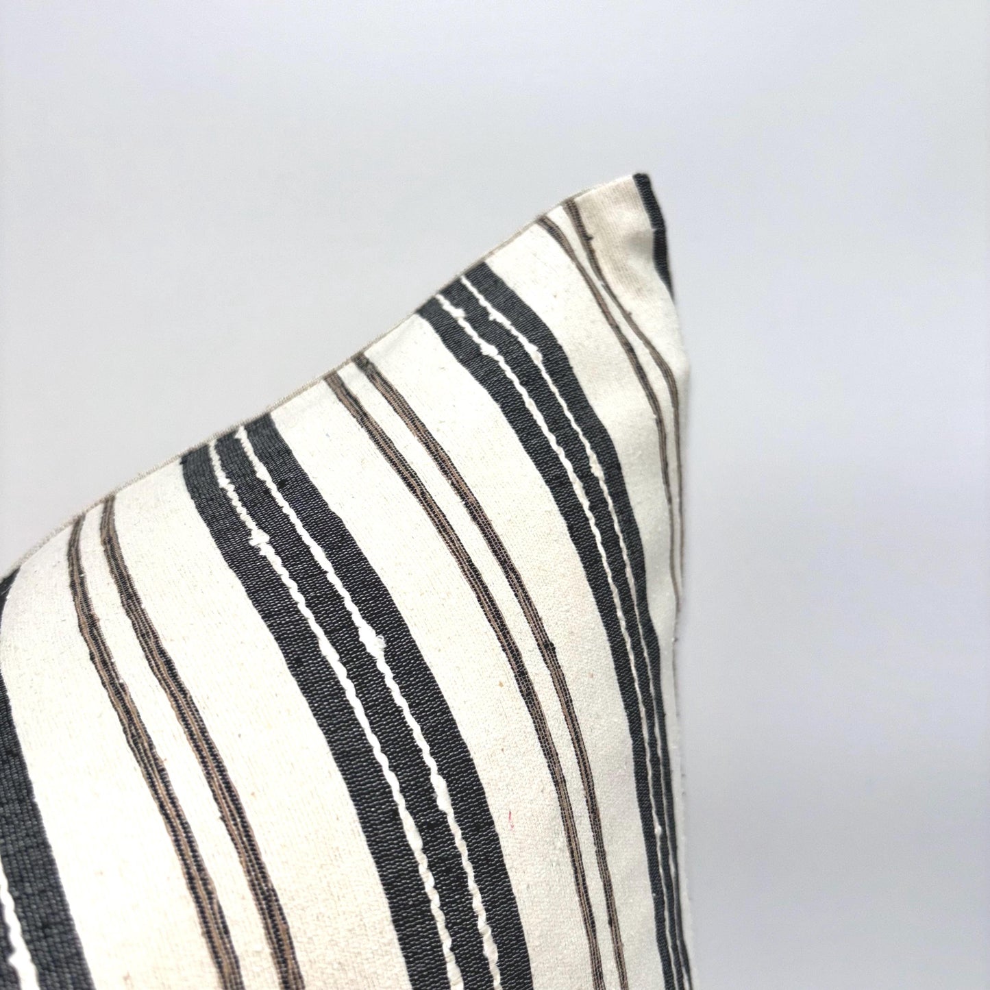 Max - yard dyed silk striped silk pillow cover (navy blue)