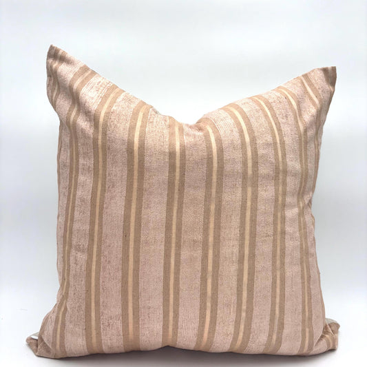 Nora - yarn dyed striped silk pillow cover (pink)