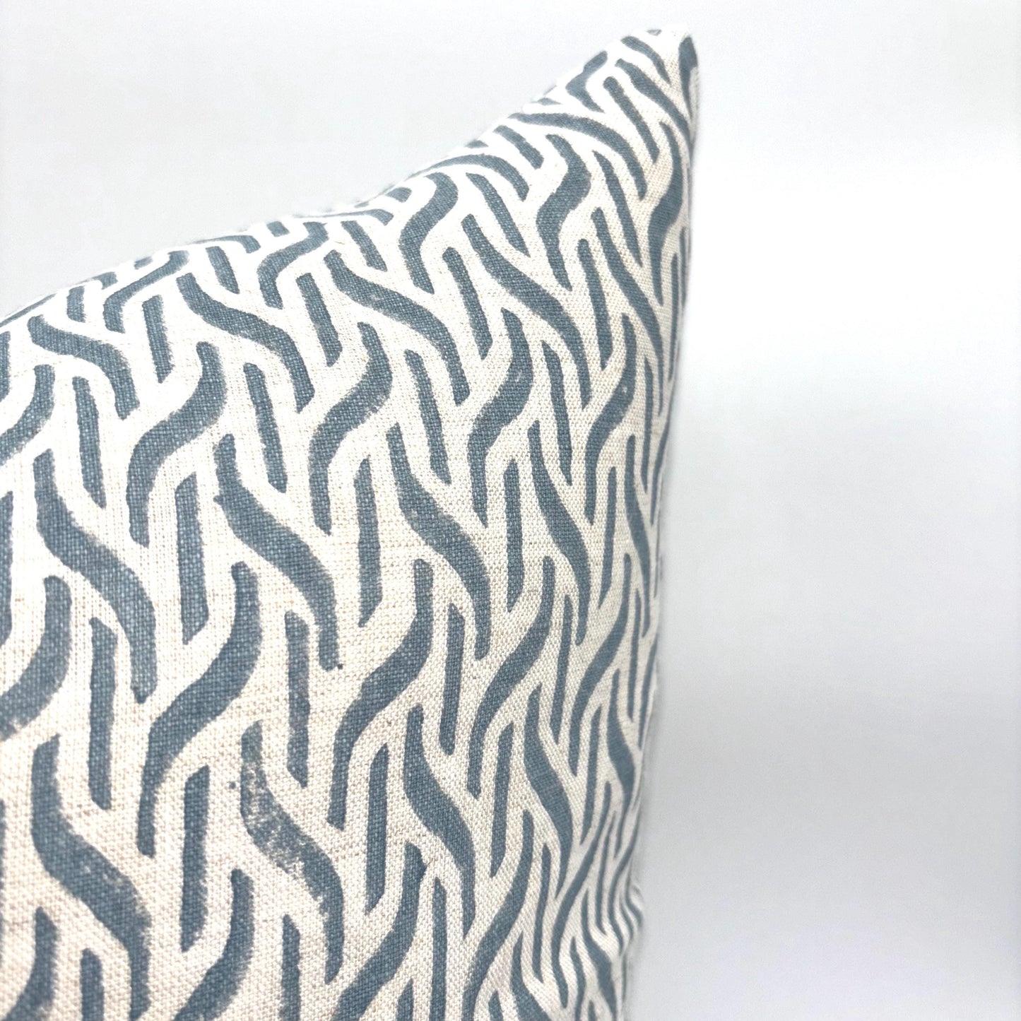 Odetta - hand block printed linen pillow cover