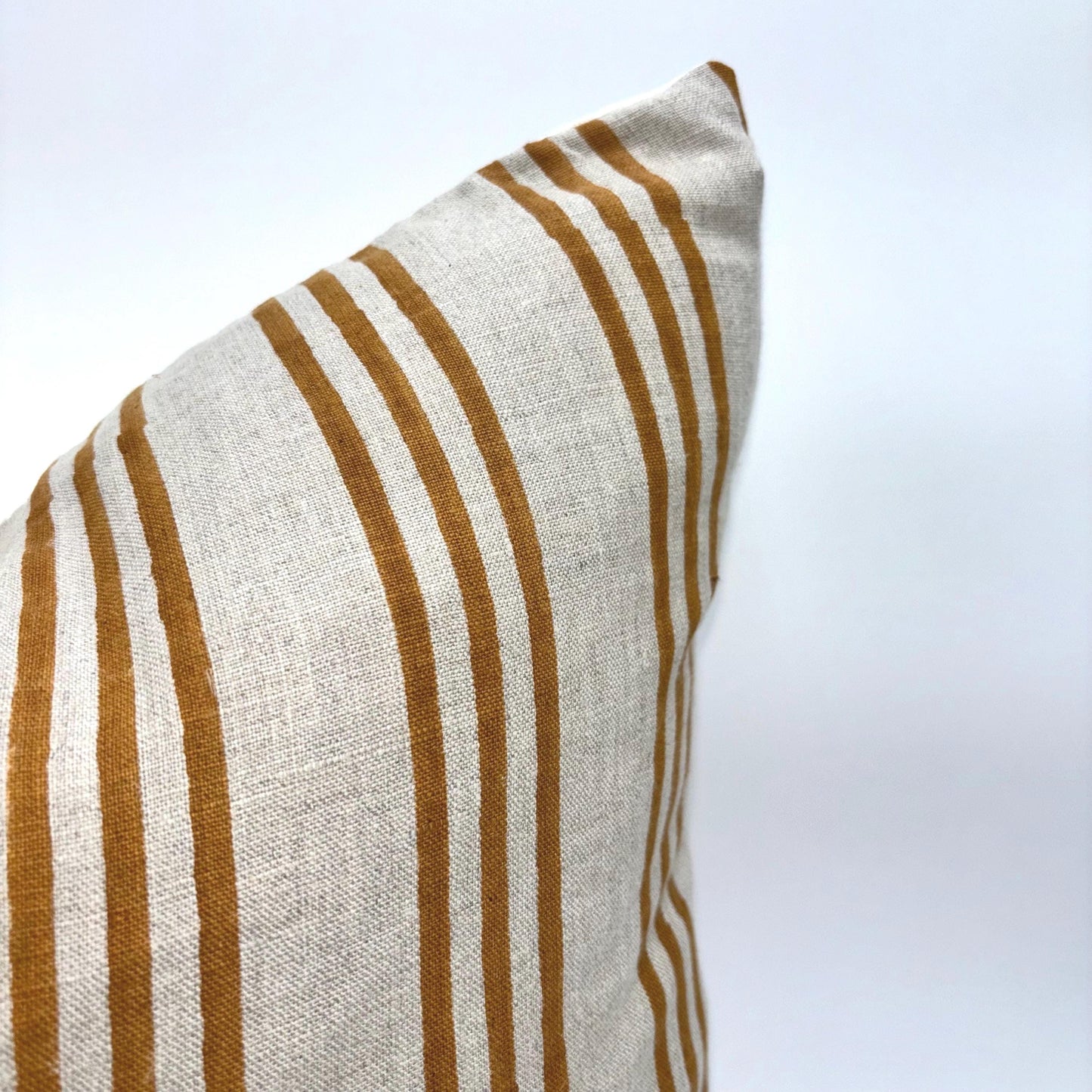 Reina - hand block printed linen pillow cover (rust)