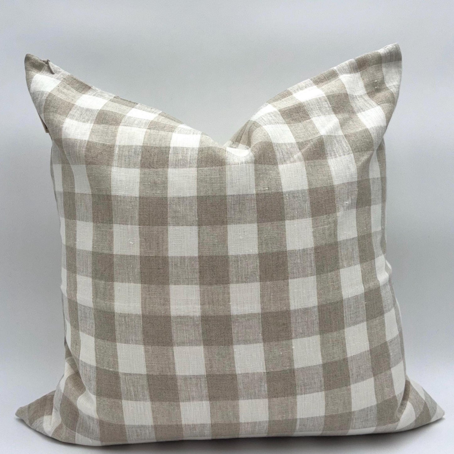 Ella - gingham linen pillow cover (beige)