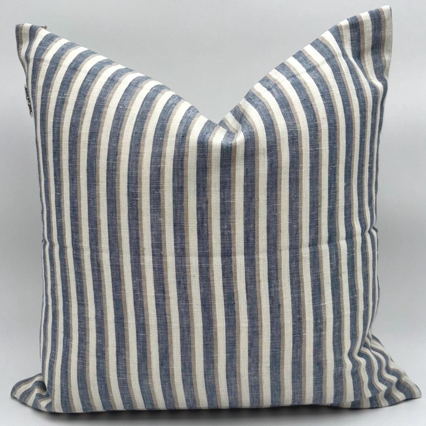 Hannah - yarn dyed linen pillow cover (blue)
