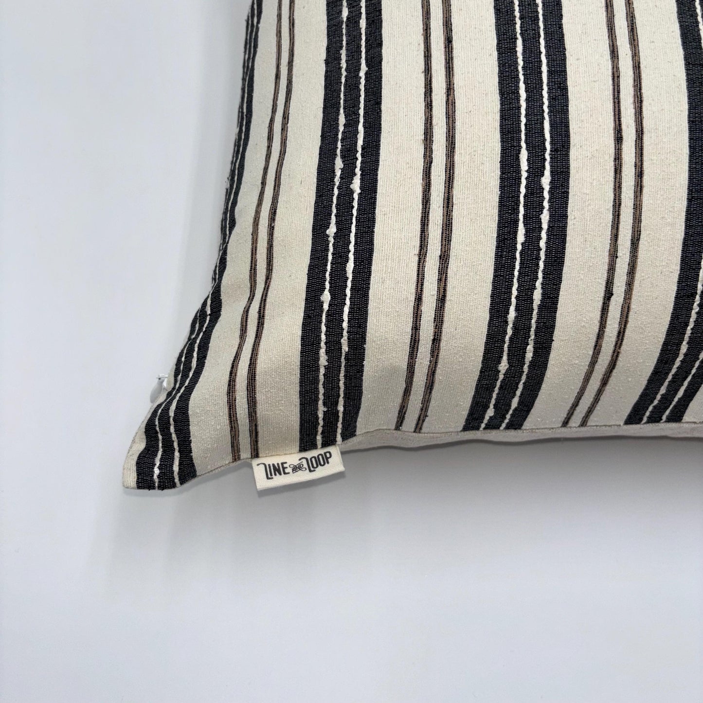 Max - yard dyed silk striped silk pillow cover (navy blue)