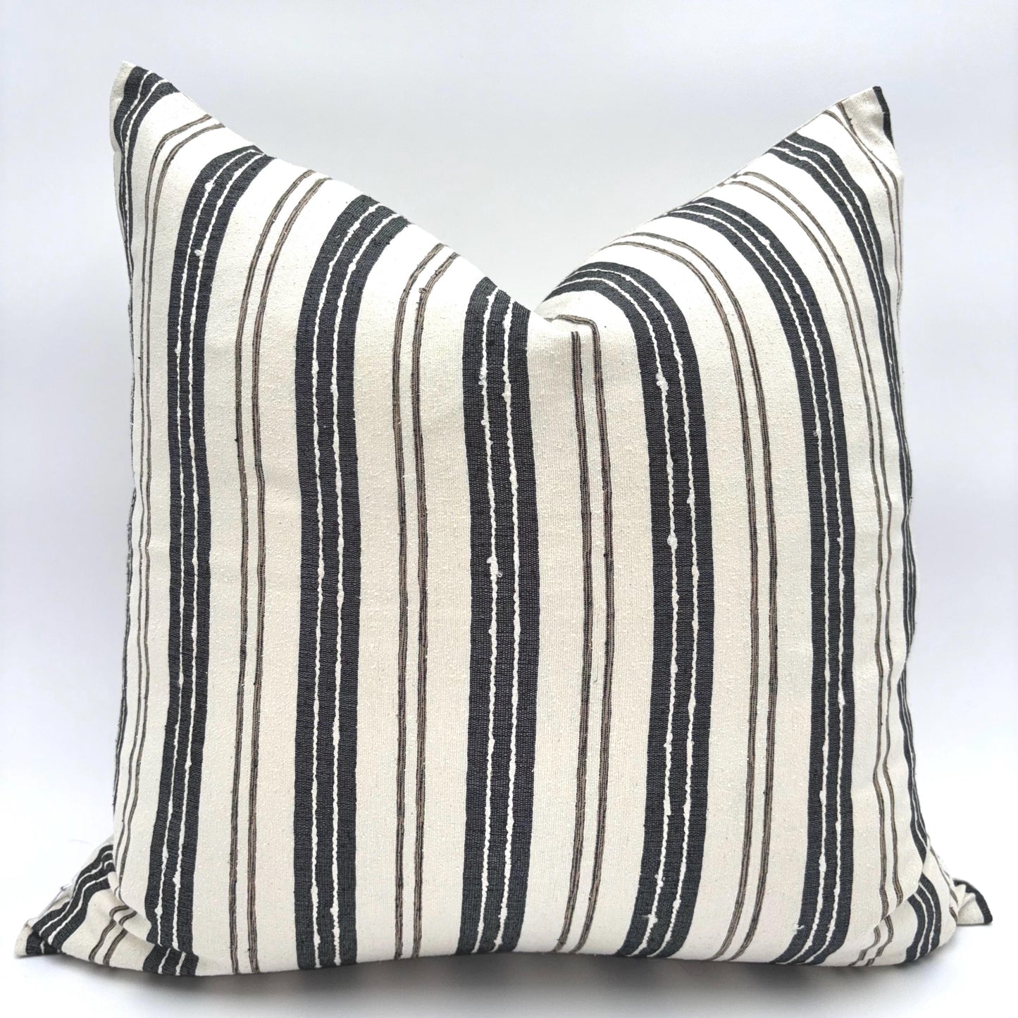 Max - yard dyed silk striped silk pillow cover (navy blue)