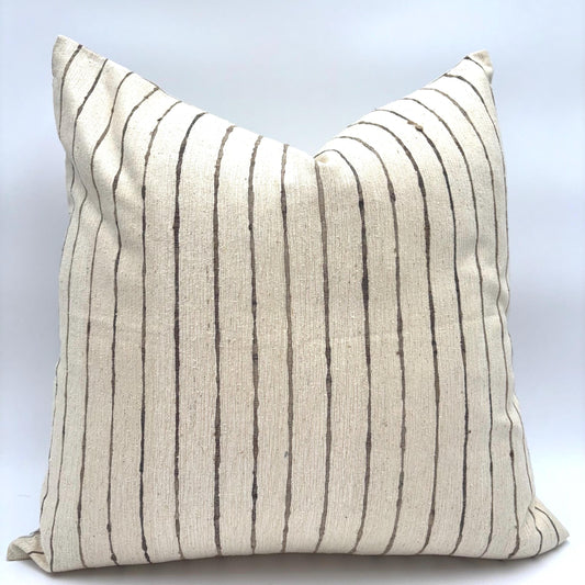 Noah - yarn dyed silk striped pillow cover (beige)