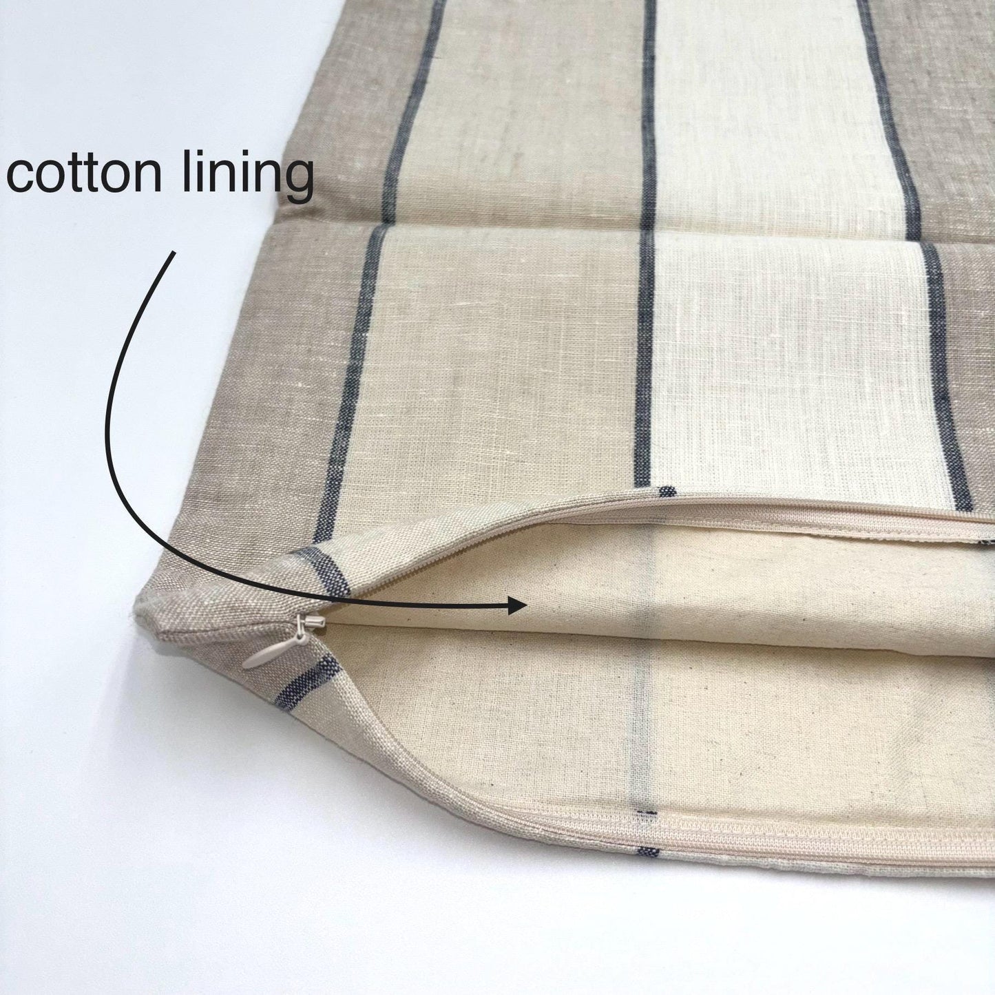 Stella - yarn dyed linen pillow cover (beige)