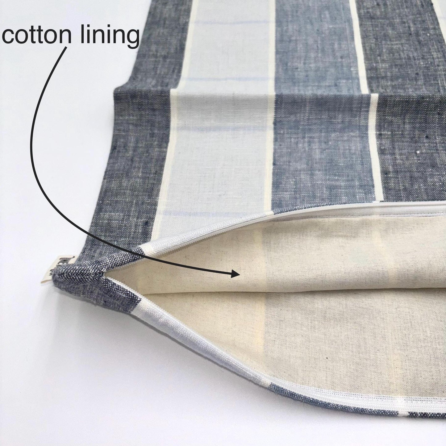 Zoey - yarn dyed linen pillow cover (blue)