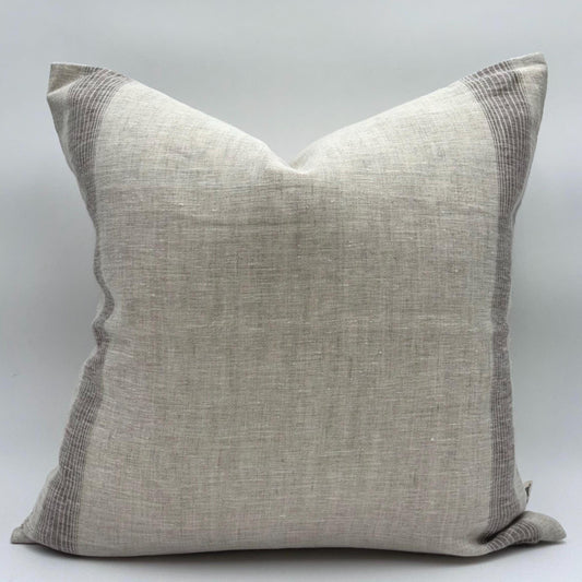 Chloe - yarn dyed linen pillow cover (brown)