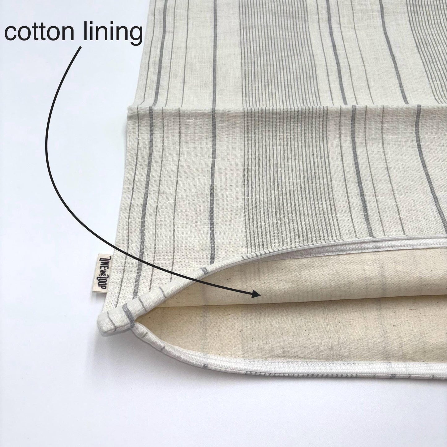 Lillian - yarn dyed striped linen pillow cover (gray)