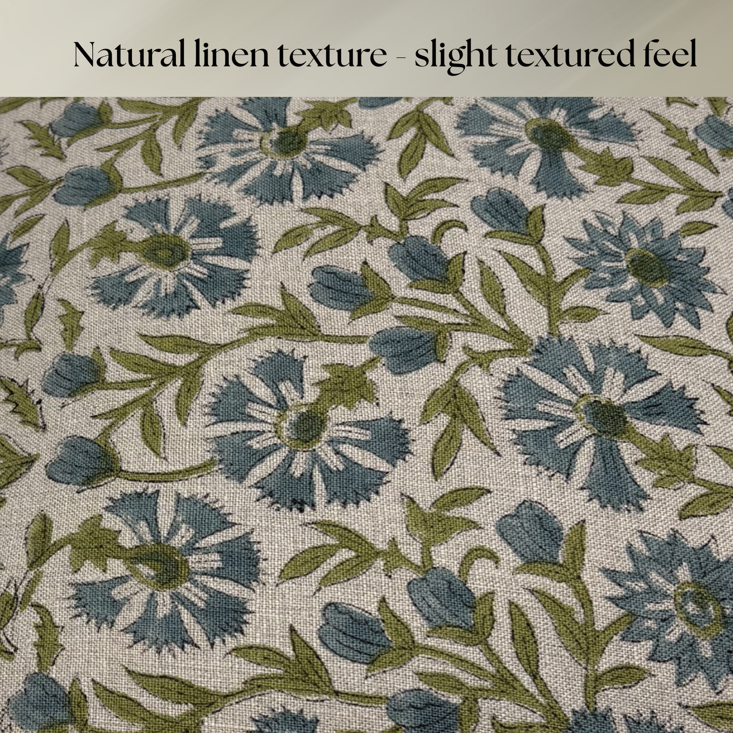 Hand block printed pillow cover - green and blue (Kaya)